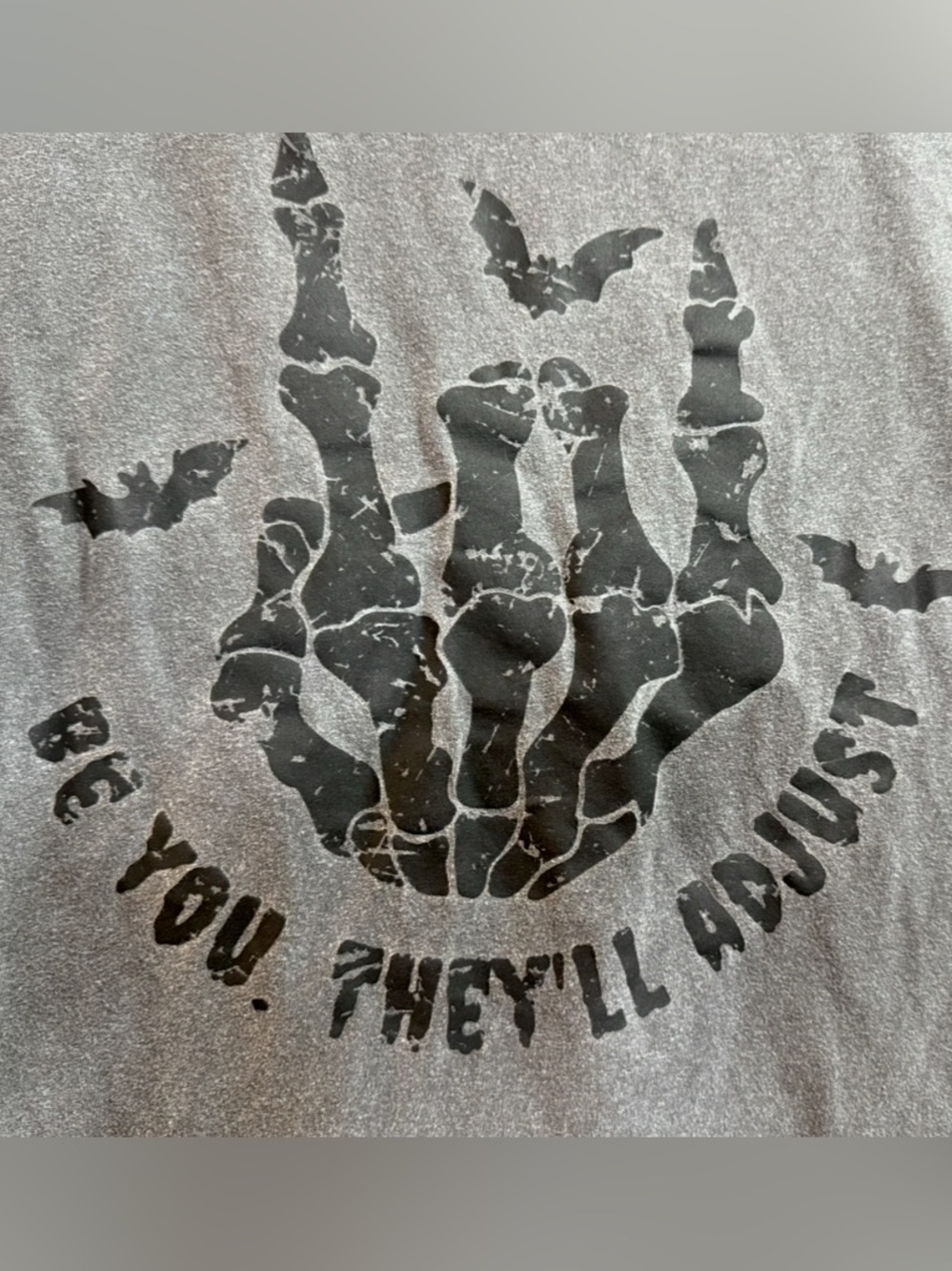 Be You They'll Adjust Spooky Skeleton Hand T-Shirt Size L